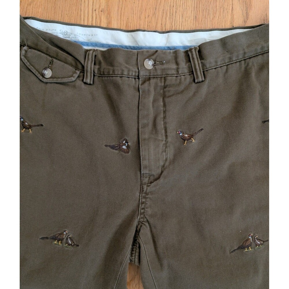Polo Ralph Lauren Bedford Chino Pants Pheasant Embroidered All Over Print 33x34